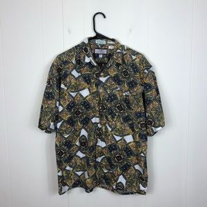Vintage Funky Hawaiian Button Down Shirt Sz M